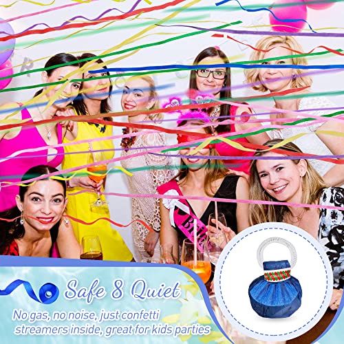 Pilvepidu No Mess Streamers Poppers,24Pack Colorful No Mess Confetti Party Poppers for Birthday,Wedding,Celebrations,School Opening,Graduation,Retirement Party (blue multicolor 24pack) - Image 5