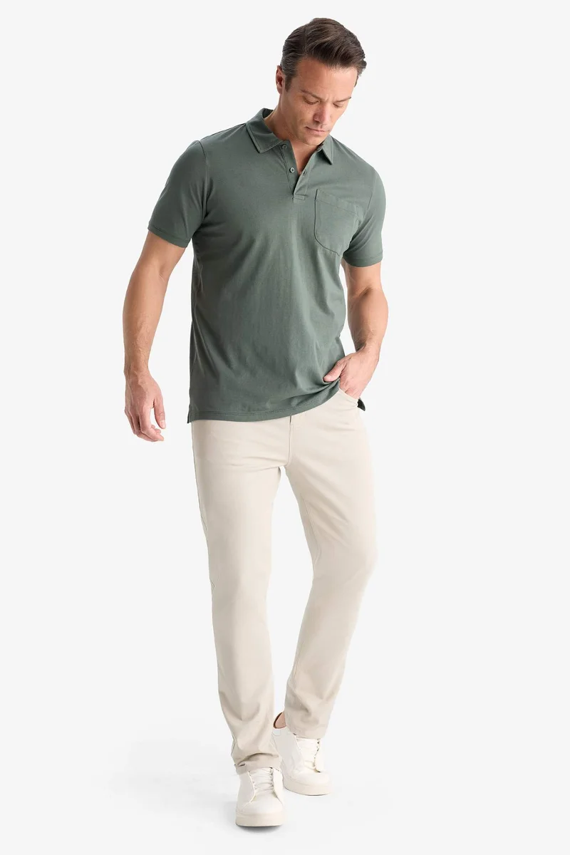 ديفاكتو Regular Fit Polo Collar Short Sleeve Polo T-Shirt
