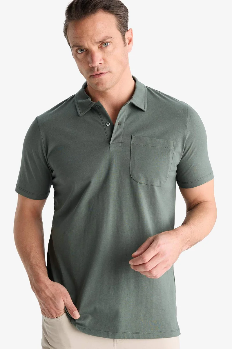 ديفاكتو Regular Fit Polo Collar Short Sleeve Polo T-Shirt