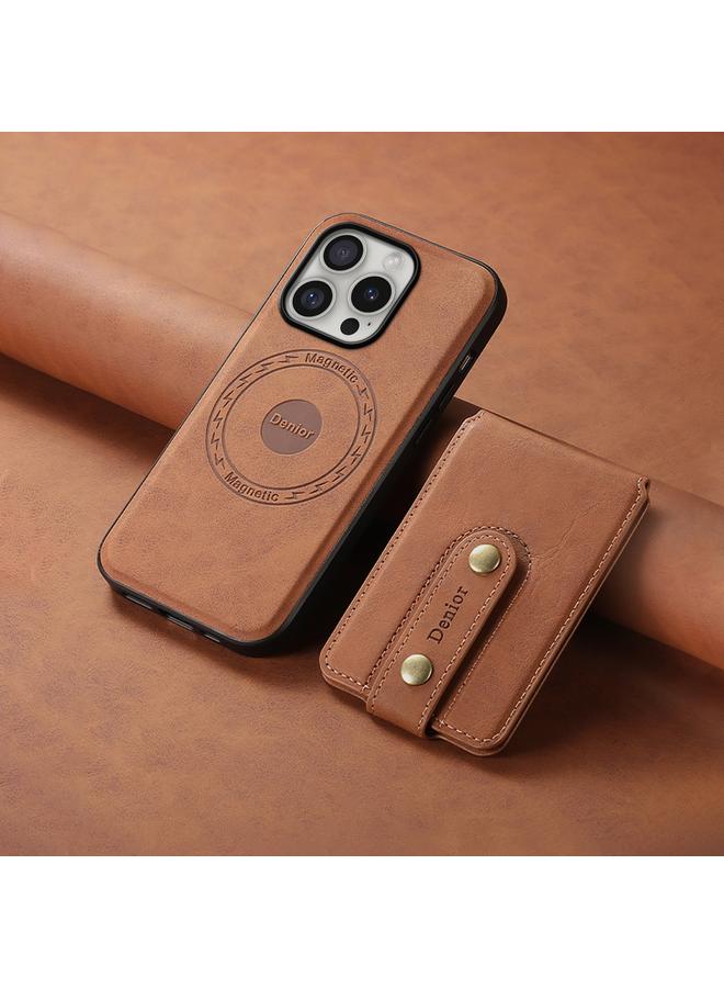 Denior Case For iPhone 16 Pro Max D14 NK Retro Pattern MagSafe Magnetic Card Holder Leather Phone Case  - Image 2