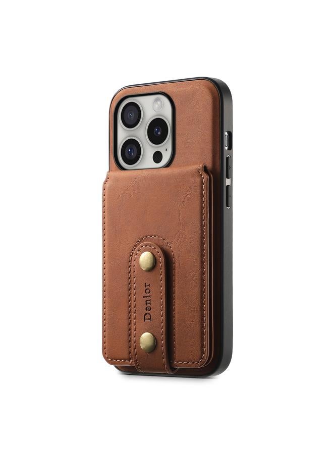 Denior Case For iPhone 16 Pro Max D14 NK Retro Pattern MagSafe Magnetic Card Holder Leather Phone Case  - Image 3