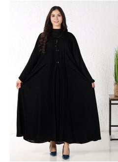 غيداء عباية باللون الأسود مميزة كسرات من الأمام والخلف  - Image 1