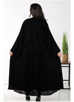 غيداء عباية باللون الأسود مميزة كسرات من الأمام والخلف  - Image 3