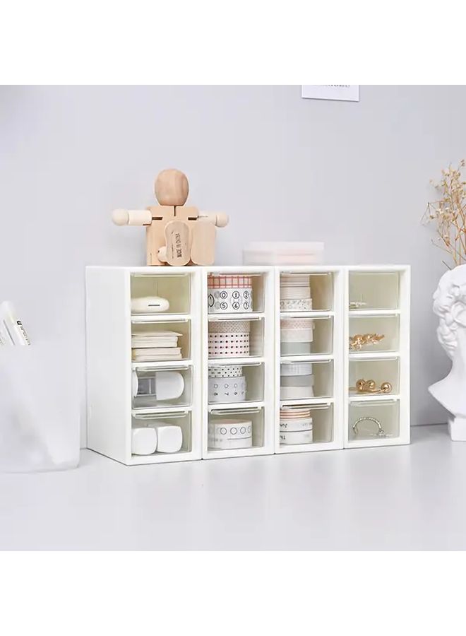1pc Dust Proof 9 Grid And 4 Grid Small Drawer Jewelry Storage Box Clear Plastic Organizer For Crafts Beads And Accessories With Removable Dividers - Image 1