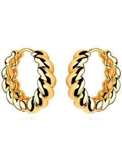 Mevecco Women Huggie Earrings Gold Hoop 14K Gold Filled Small Simple Handmade Hypoallergenic Everyday Jewelry  - Image 1