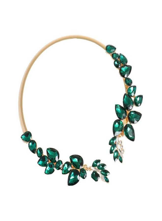 SOHI Green Rhinestones Designer Necklace, American Diamond Necklace For Women, Women Necklace, Choker Necklace, Fancy, Indo-Western Jewellery For Women, Crystal, Fashion Jewellery, Alloy - Image 1
