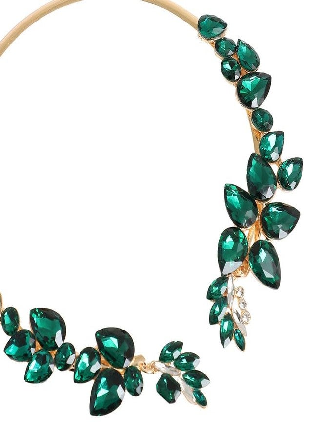 SOHI Green Rhinestones Designer Necklace, American Diamond Necklace For Women, Women Necklace, Choker Necklace, Fancy, Indo-Western Jewellery For Women, Crystal, Fashion Jewellery, Alloy - Image 5