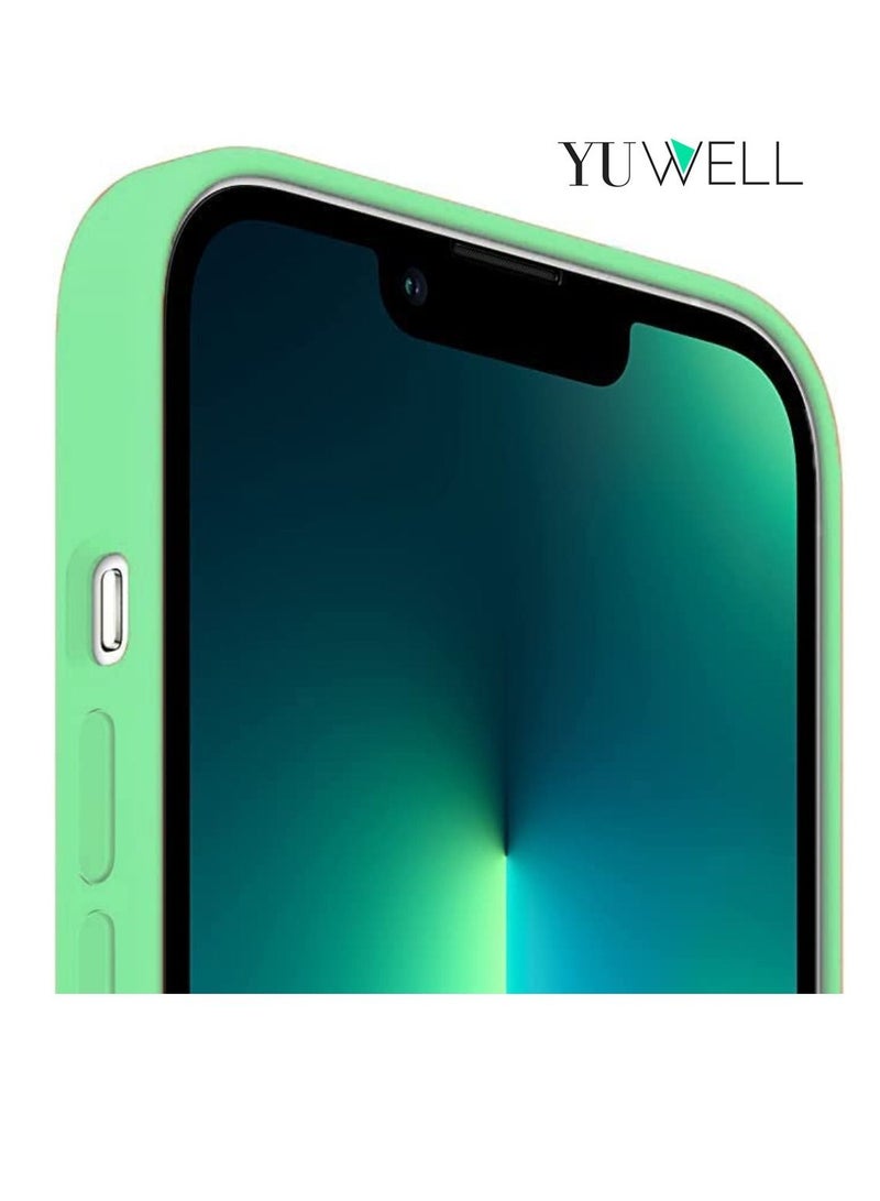 يوويل حافظة لهاتف iPhone 14 Pro من السيليكون المقاوم للصدمات، مقاس 6.1 بوصة، من مطاط الجل السائل الناعم لهاتف iPhone 14 Pro من السيليكون باللون الأخضر الفاتح - Image 3