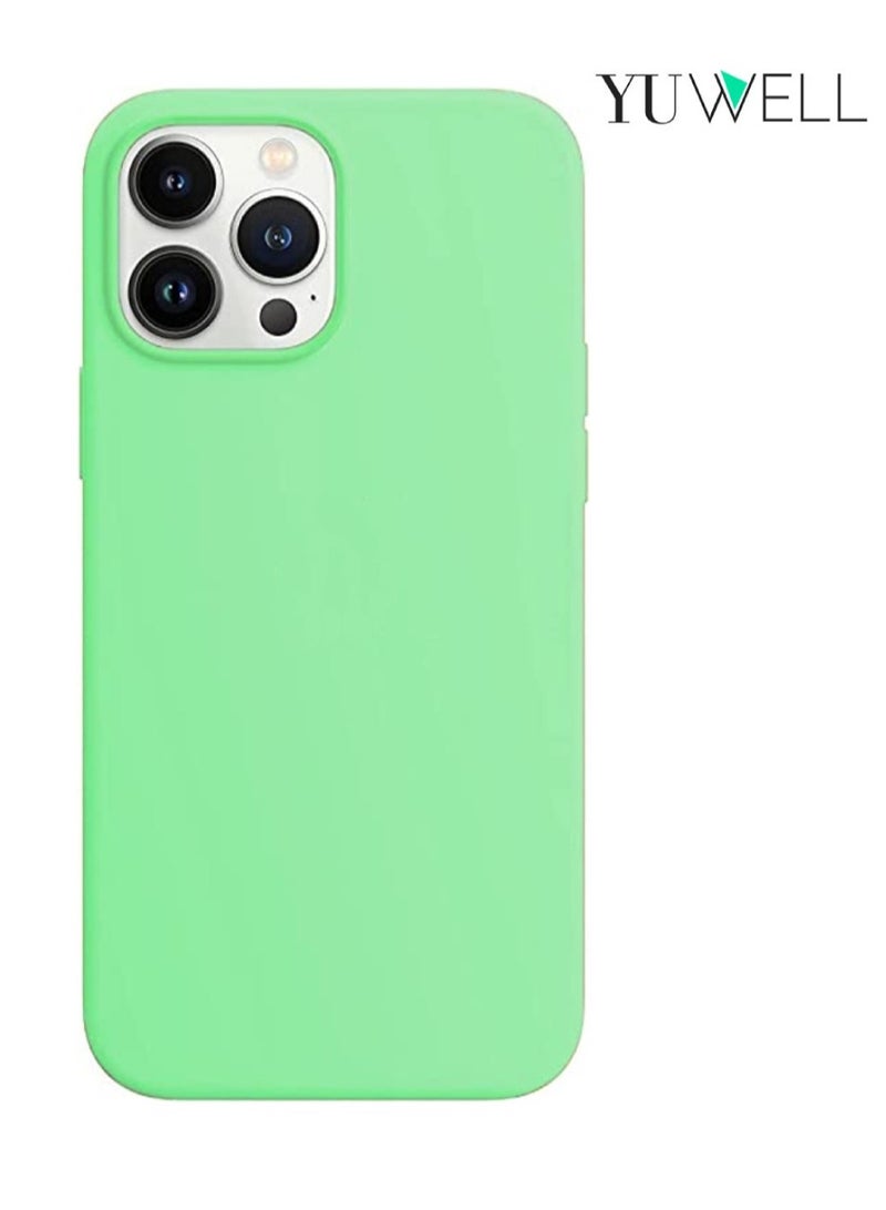يوويل حافظة لهاتف iPhone 14 Pro من السيليكون المقاوم للصدمات، مقاس 6.1 بوصة، من مطاط الجل السائل الناعم لهاتف iPhone 14 Pro من السيليكون باللون الأخضر الفاتح - Image 1