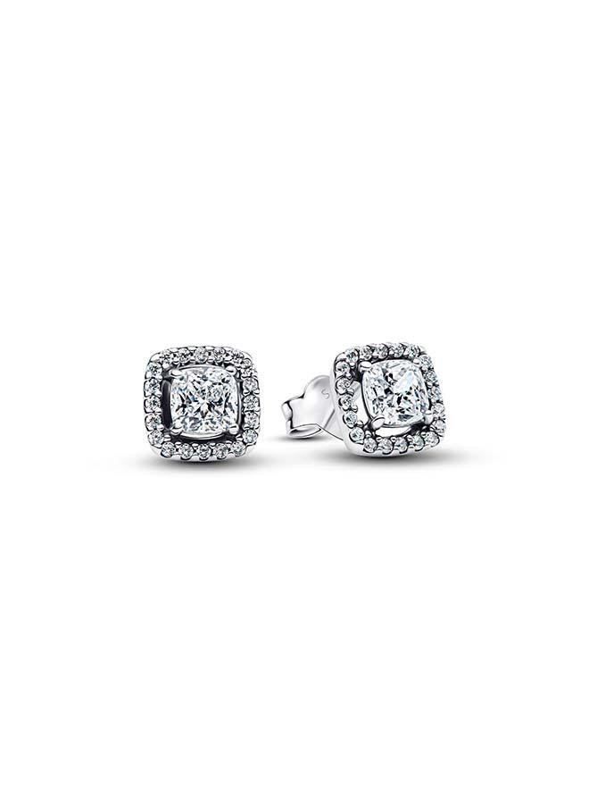 PANDORA Square Halo Stud Earrings - Image 1