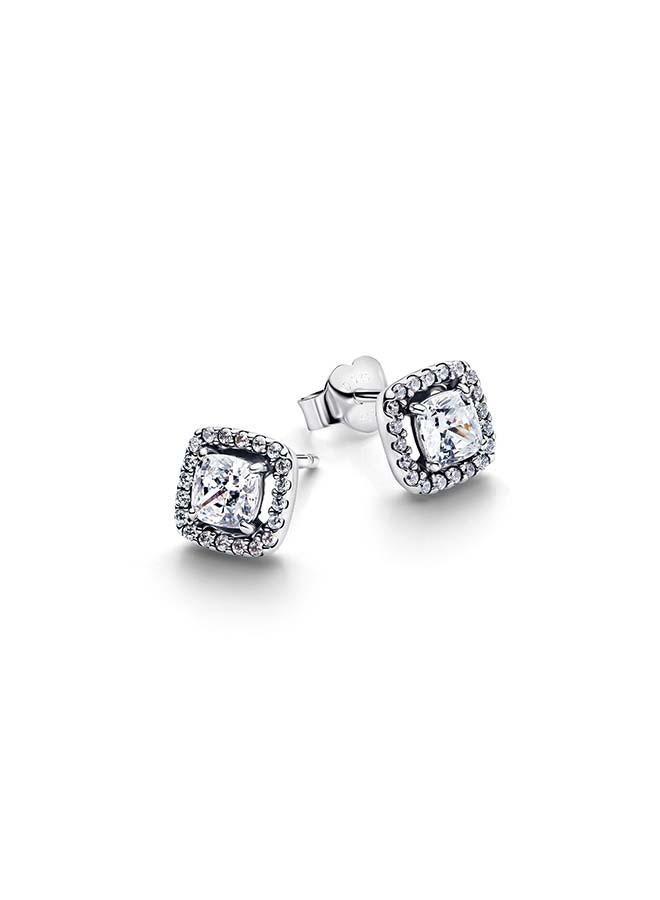PANDORA Square Halo Stud Earrings - Image 2