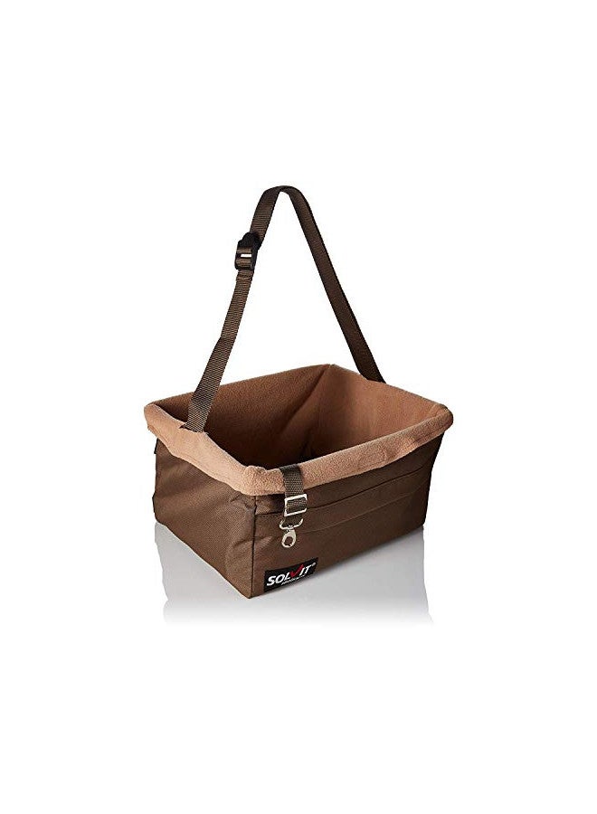 PetSafe Happy Ride Booster Seat - Dog Booster Seat for Cars, Trucks and SUVs - Easy to Adjust Strap - Durable Fleece Liner is Machine Washable and Easy to Clean - Medium, Brown - Image 1