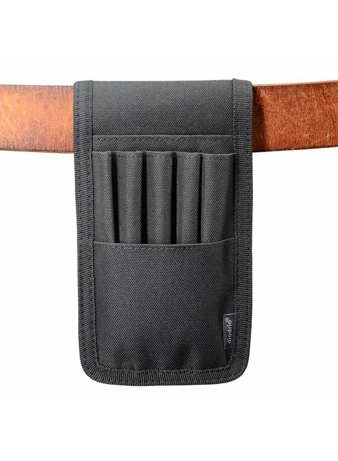 diodrio Belt Pen Holder, Pencil Holder Pouch, Pen Sleeve Case Holster for Belt, Hold Multiple pens, Hold 6 Inch Ruler, 4 Pens and a Marker. Made of Durable Fabrics, Detachable, Black. - Image 1