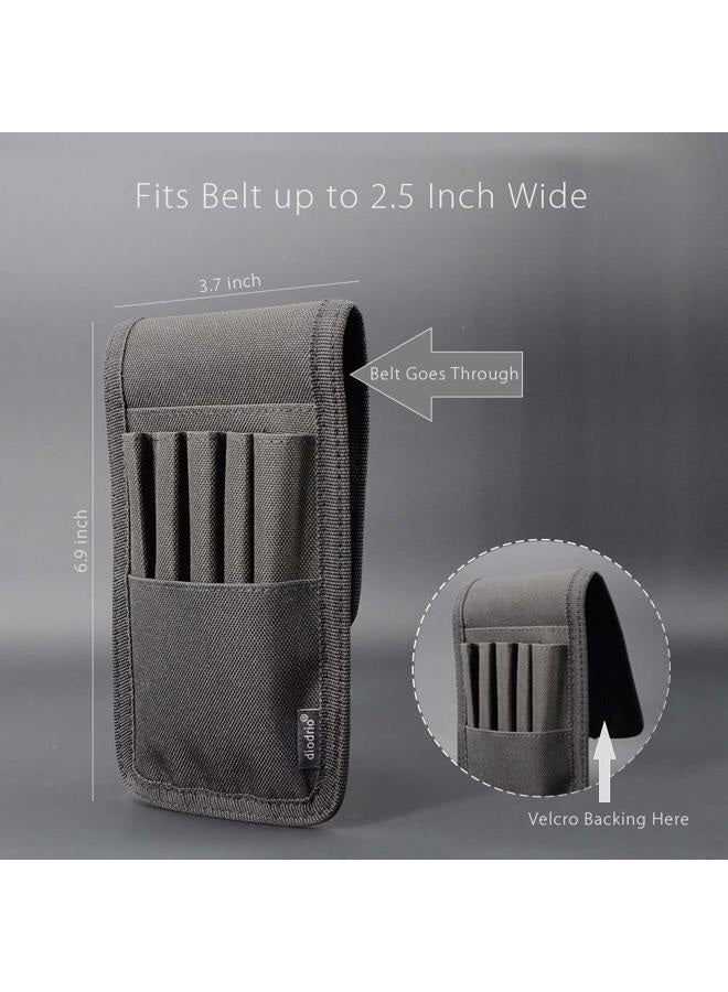 diodrio Belt Pen Holder, Pencil Holder Pouch, Pen Sleeve Case Holster for Belt, Hold Multiple pens, Hold 6 Inch Ruler, 4 Pens and a Marker. Made of Durable Fabrics, Detachable, Black. - Image 2