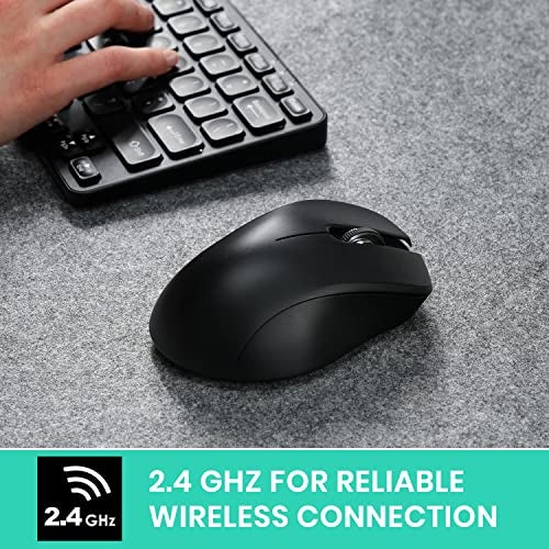 Perixx PERIMICE621B Wireless Mouse Silent Click with Ergo Design Compatible for Desktop and Laptop PC Wireless 24 GHz Black - Image 3