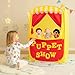 Alvantor Pop Up Puppet Show Theater  Lemonade Stand Pretend Playhouse Kids Play Tent Puppet Stage Tabletop Sets for Toddlers Curtain Fordable Indoor  Outdoor Children Drama 29X29X43H 1 pc - Image 2
