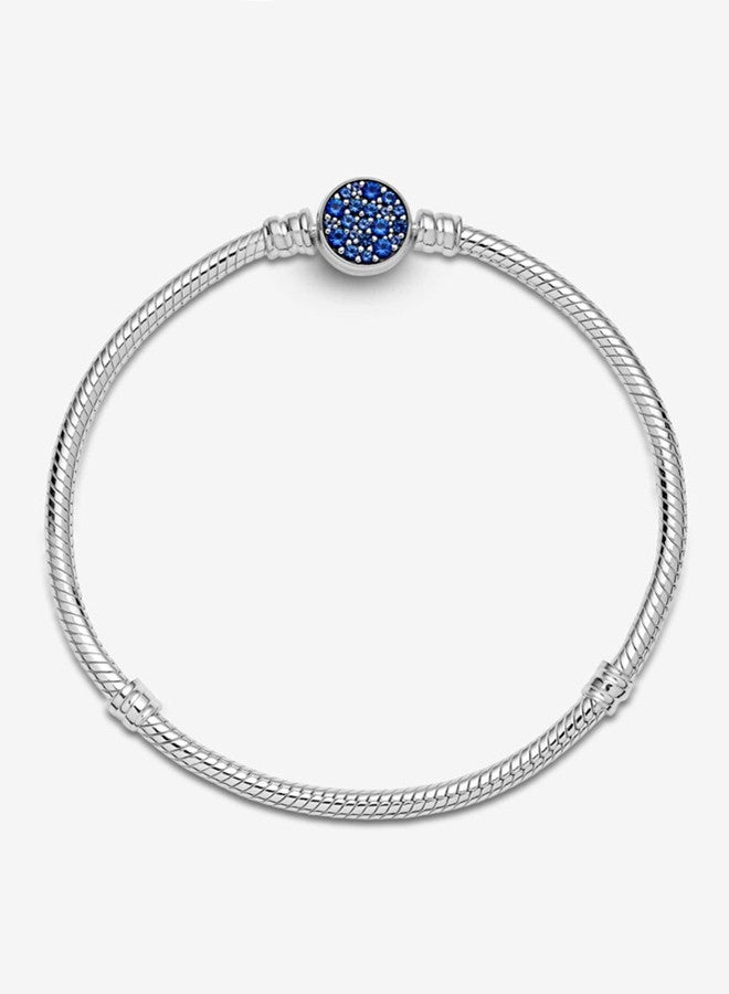 Chomel cubic zirconia sparkling blue buckle chain snake bone chain bracelet 599288C01-18 - Image 3