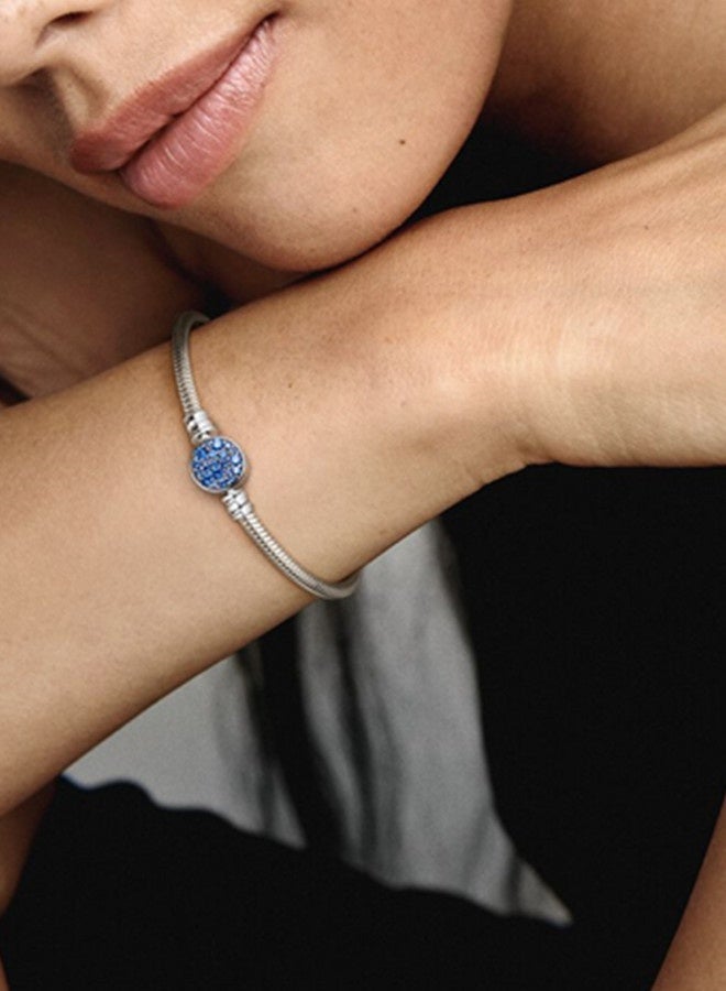 Chomel cubic zirconia sparkling blue buckle chain snake bone chain bracelet 599288C01-18 - Image 2