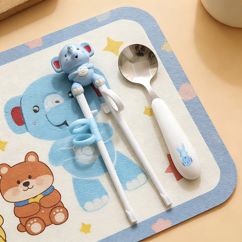 Monkey Animal Toddler Utensils Chopsticks Spoon Dishwasher Safe Plastic Handle - Image 2