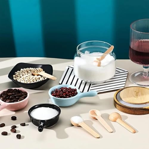 MaruHub 5Pcs Mini Wooden Spoons for Masala Jar Container, Reusable Candy Spoon, Baby Scoops, Environmental Protection, Non-Toxic Multi-Purpose Wooden Condiment Spoons for Kitchen Spices (Round, Big) - Image 2