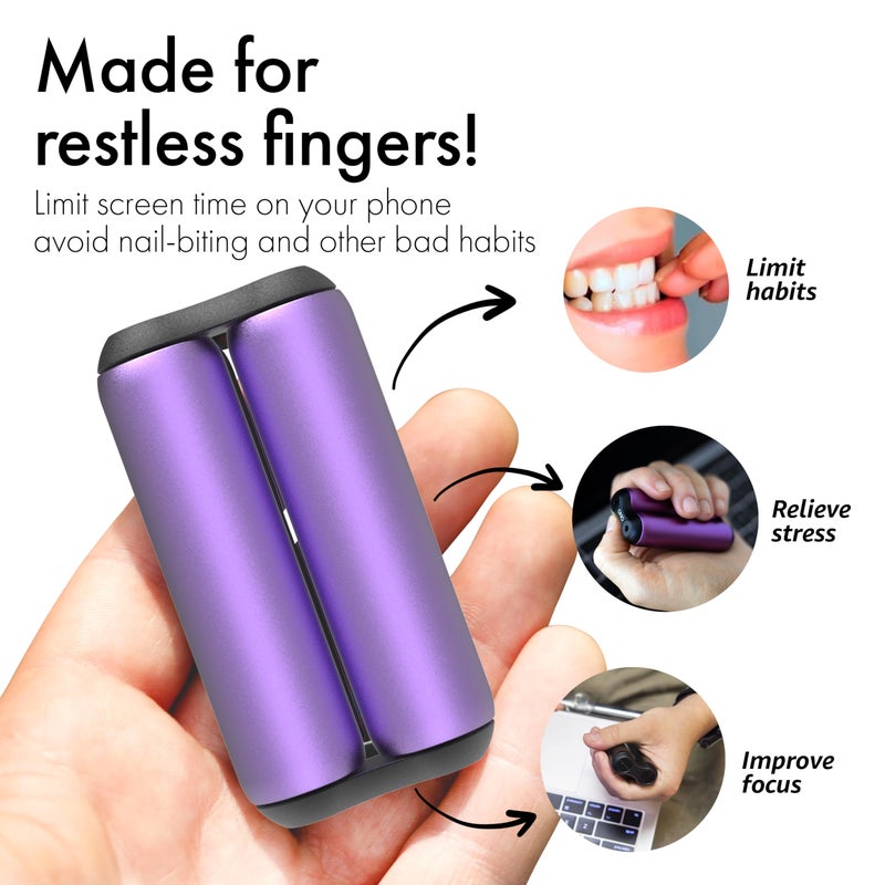 ONO Roller - Handheld Fidget Toy for Adults | Help Relieve Stress, Anxiety, Tension | Promotes Focus, Clarity | Compact, Portable Design (Purple, Junior Size - Aluminum) - Image 3