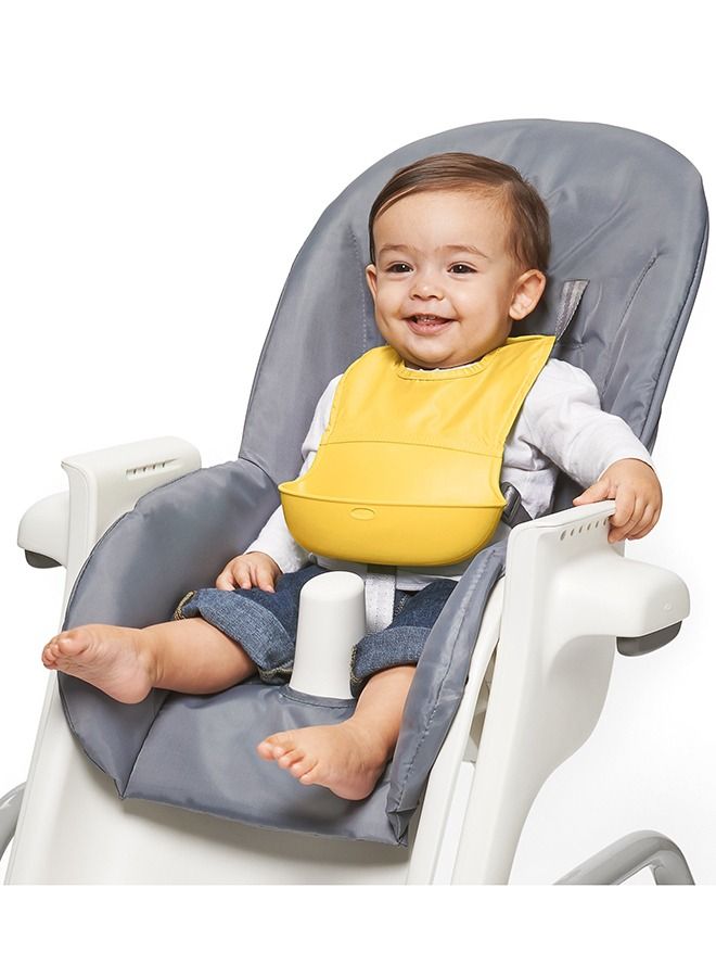 Waterproof Silicone Roll Up  Feeding Baby Bib with Comfort-Fit Fabric Neck - Image 3