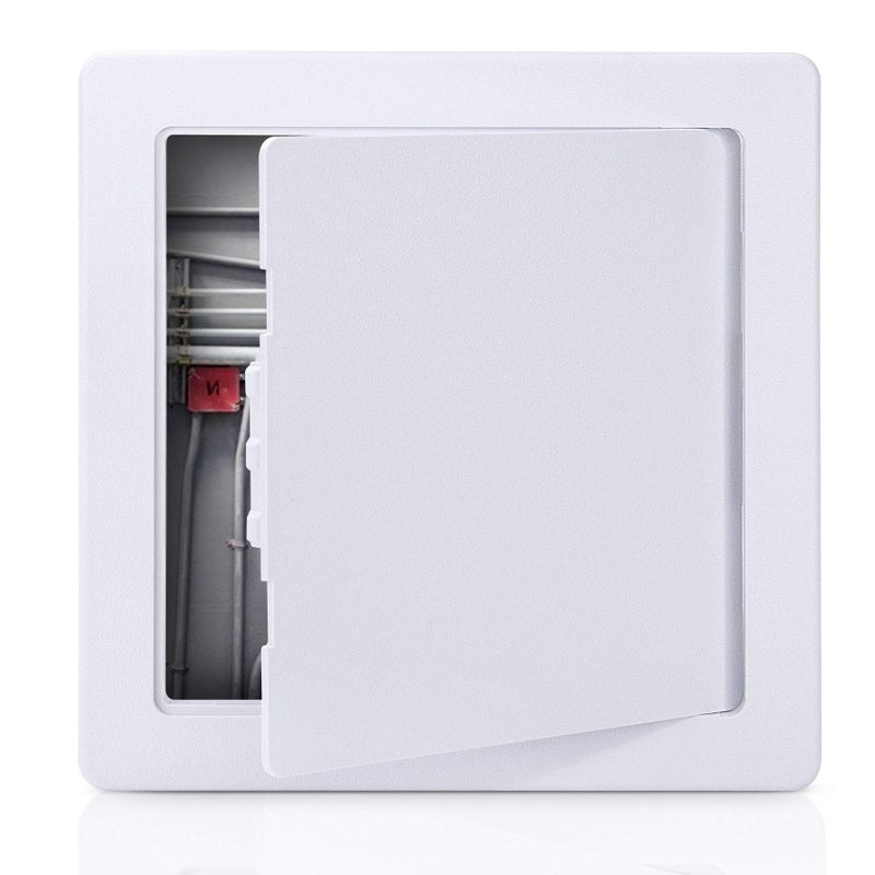 PNKKODW Plumbing Access Panel for Drywall 8 x 8 Inch Plastic Access Door Removable Wall Access Panel Ceiling Reinforced Hinged Durable White