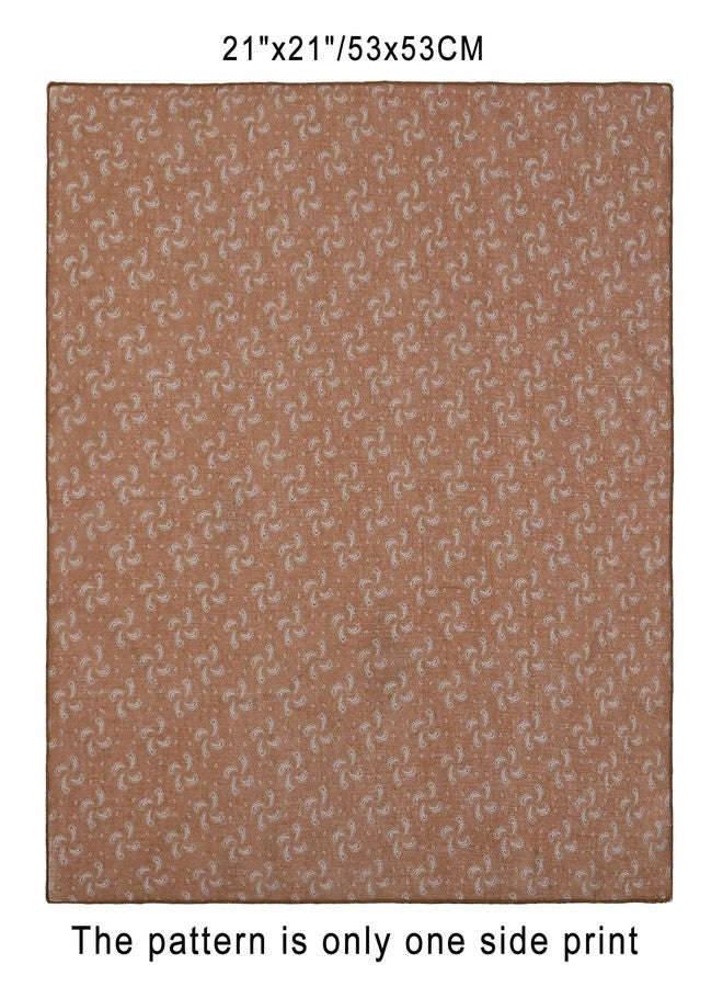 GERINLY Brown Cotton Neckerchief for Men, Paisley Cravat, Casual Neck Scarf, Soft Head Scarf Hair Band (Brown) - Image 2