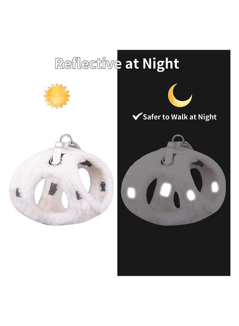 حزام ونظام ربط للكلاب ناعم ودافئ مع سترة شتوية مريحة مزودة بأشرطة عاكسة، حماية من الاختناق، حزام لطيف للحيوانات الأليفة يناسب الكلاب الصغيرة والمتوسطة والكبيرة. - Image 2