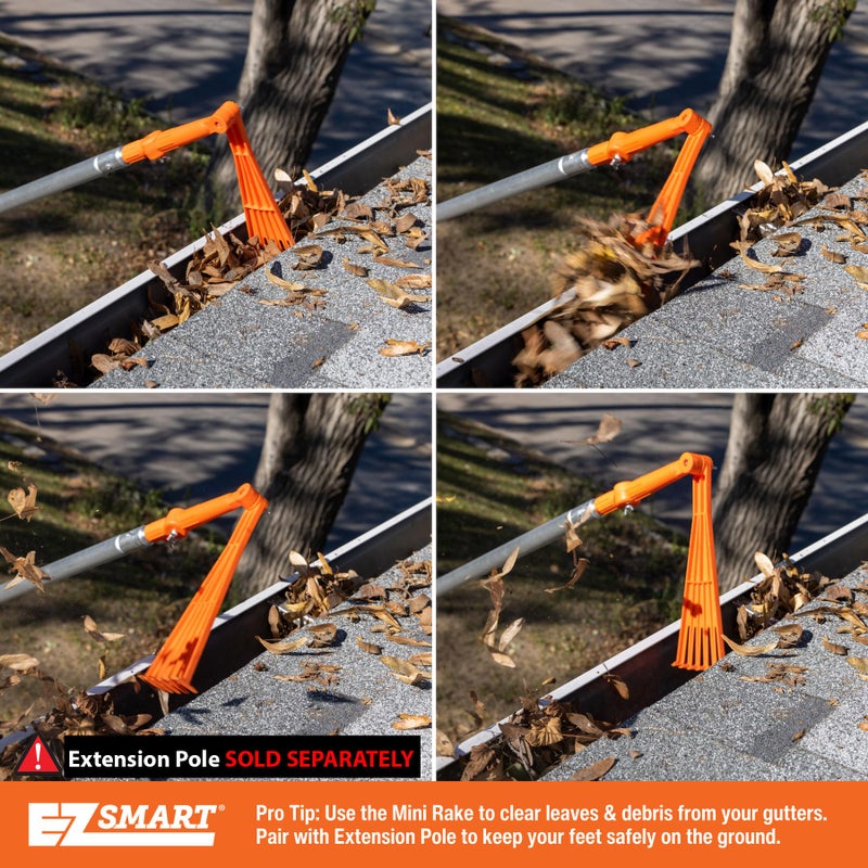 EZ SMART رأس مجرفة EZ سمارت ميني - أداة مجرفة لتRemoving الأوراق والحطام من الأسطح والمزاريب والمناطق التي يصعب الوصول إليها - تناسب خيوط أكمي القياسية وتوصى بعصا EZ سمارت (غير مشمولة) - Image 2