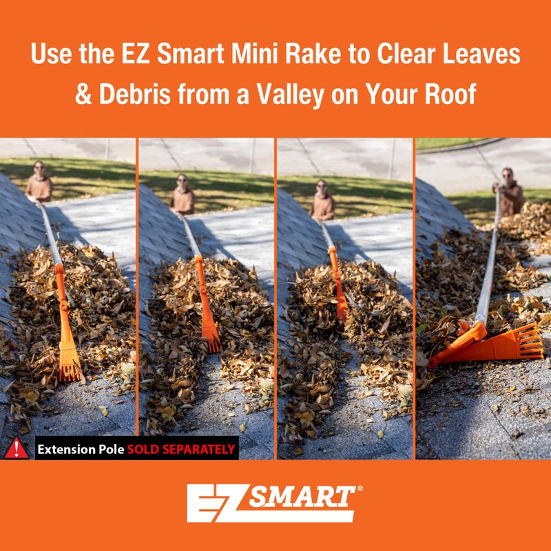 EZ SMART رأس مجرفة EZ سمارت ميني - أداة مجرفة لتRemoving الأوراق والحطام من الأسطح والمزاريب والمناطق التي يصعب الوصول إليها - تناسب خيوط أكمي القياسية وتوصى بعصا EZ سمارت (غير مشمولة) - Image 3