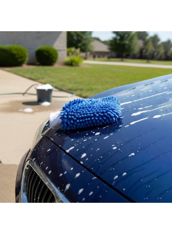 Agc Microfiber Chenille Wash Mitt Double Sided Car Cleaning Glove Ultra Absorbent Scratch Free Vehicle Bike Boat Interior Exterior Wash Duster Elastic Wrist Cuff Machine Washable Reusable Cleaning Mitt Size 24 x 17 cm Household Home CareToolsProX - Image 3