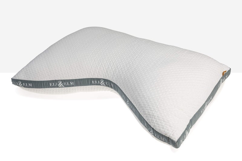 Eli & Elm Eli  Elm  Best Ergonomic Side Sleeper Pillow for Neck Pain Supportive Cooling Latex Fill with Luxury Breathable Cover UShape Contoured Design Queen Size Bed Pillow  17 X 29 