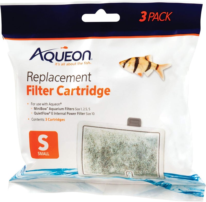 Aqueon QuietFlow Replacement Filter Cartridge, Small, 3-Pack for MiniBow and QuietFlow Filters - Image 1