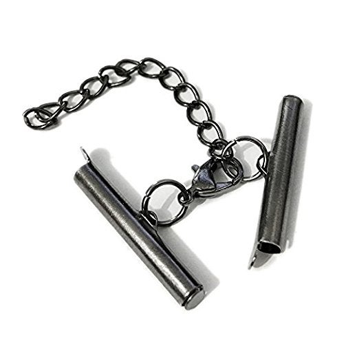 zhiteng 10Pcs Multi Strand Slide Tube Clasps multylayers Connector for Necklace Jewelry Findings (Gun Black Plated) - Image 1