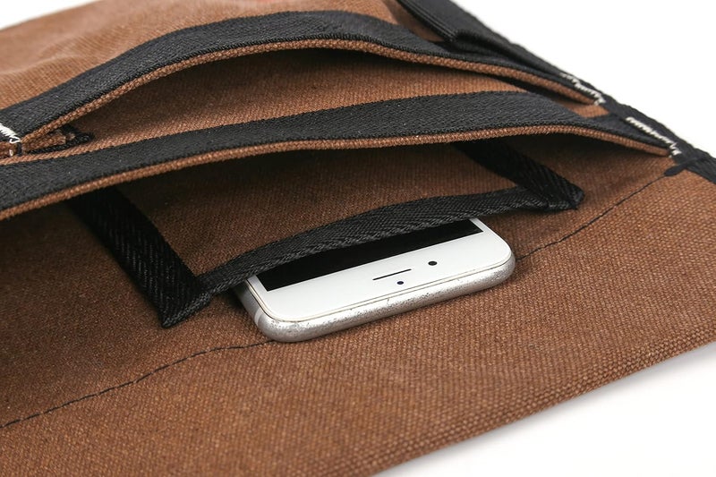 VIDAR TOOLS 6-Pocket Single Side Tool Belt Pouch/Utility Belt/Work Apron for Carpenter and Gardener.Durable Canvas Construction.Comfortable Adjustable Belt.Light Weight.TAN - Image 5
