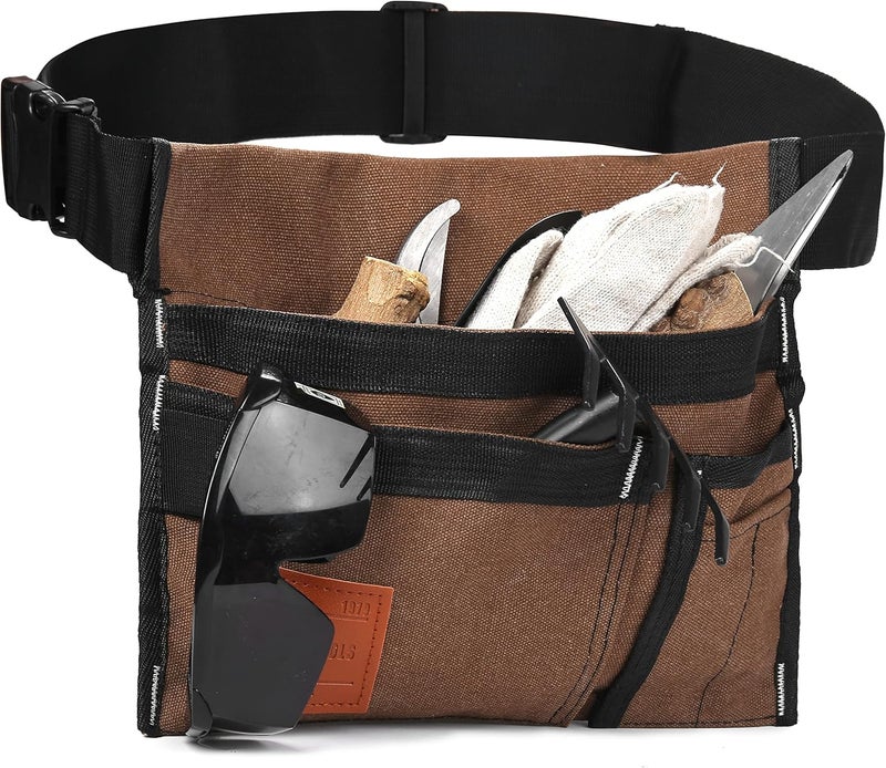 VIDAR TOOLS 6-Pocket Single Side Tool Belt Pouch/Utility Belt/Work Apron for Carpenter and Gardener.Durable Canvas Construction.Comfortable Adjustable Belt.Light Weight.TAN - Image 3