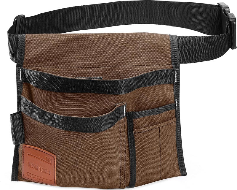 VIDAR TOOLS 6-Pocket Single Side Tool Belt Pouch/Utility Belt/Work Apron for Carpenter and Gardener.Durable Canvas Construction.Comfortable Adjustable Belt.Light Weight.TAN - Image 1