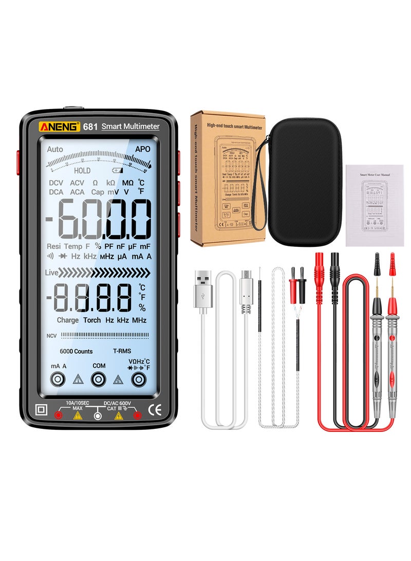 Smart Rechargeable Digital Multimeter with NCV Tester and Backlit LCD Flashlight. - Image 1