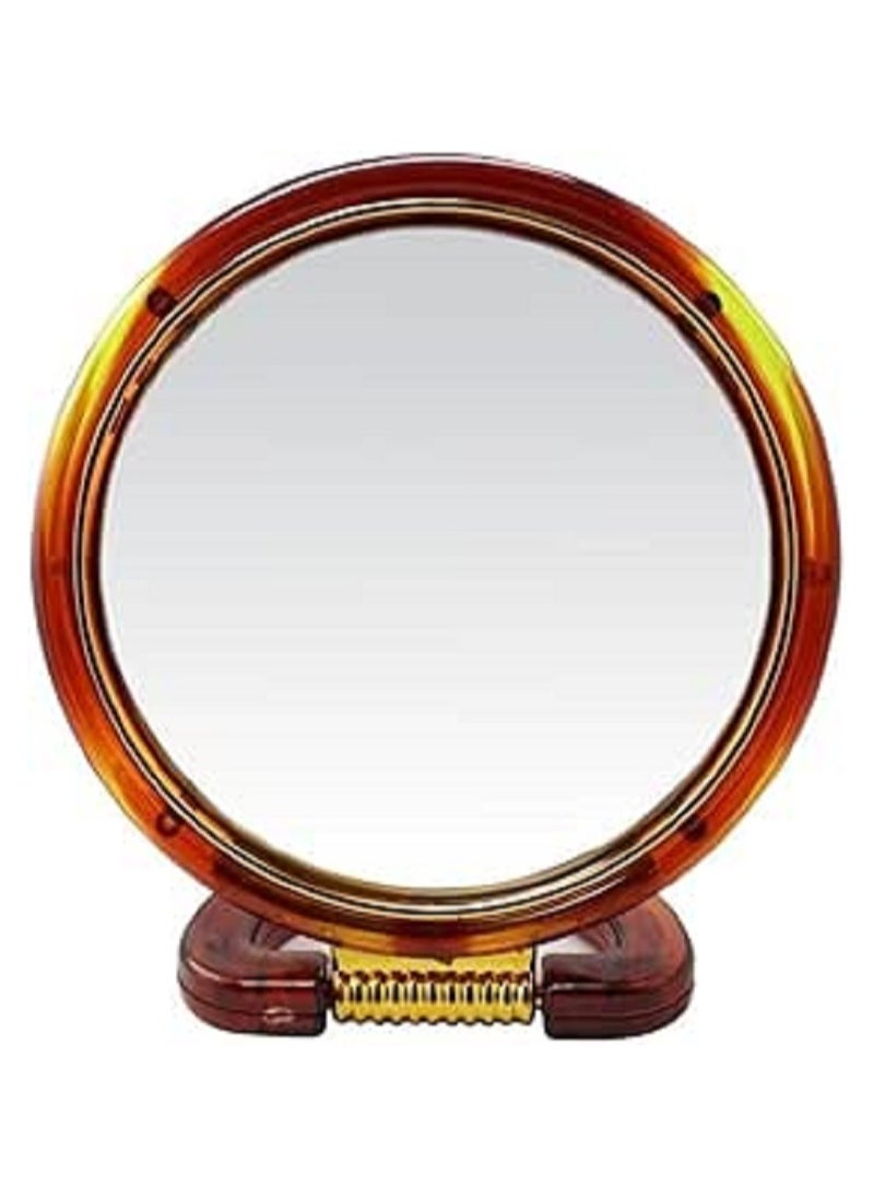 Generic - Round makeup mirror mounted on the table top - on both sides of the bathroom - dressing table - double sides - natural view - 5 times magnified view (size 23*15 cm) - Image 1