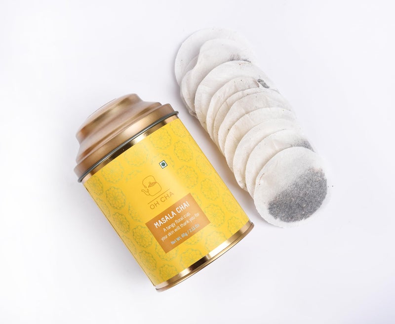 OH CHA - شاي ماسالا / شاي أسود في أكياس | أكياس شاي دائرية صديقة للبيئة 100% طبيعية، 30 قطعة | شاي أسود فاخر مع الهيل، القرفة، الزنجبيل، القرنفل والفلفل الأسود | توابل طبيعية نقية | 60 جرام - Image 4