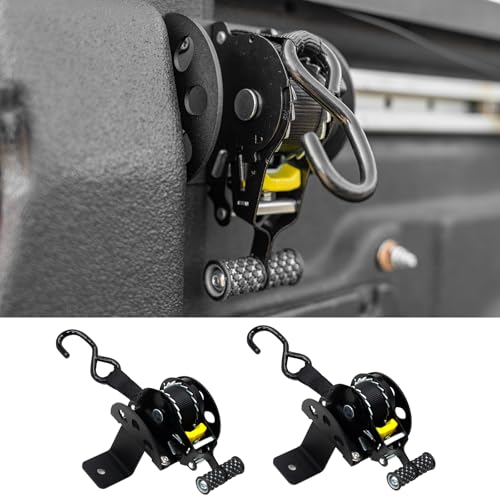 Maxzina Retractable Ratchet Straps Compatible with 2022-2025 Ford Maverick Retracting Straps Auto Retract Securing Strap Tie Down System 2PCS for 2024 Maverick Accessories - Image 1