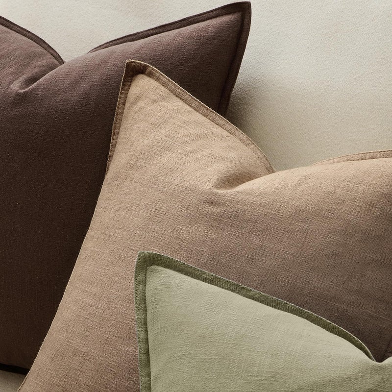 ANRODUO Pack of 2 Decorative Linen Pillow Covers Coco Brown Neutral Farmhouse Boho Soild Cushion Case Soft Accent Pillowcase for Couch Sofa Bedroom Living Room Spring Home Decor 18 x 18 Inch - Image 3