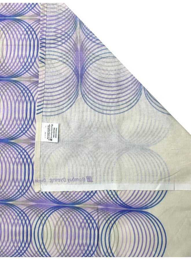 Bombay Dyeing 100% Cotton Queen Size Bedsheet for Double Bed, 1 Bed Sheet (88 X 94 Inches) With 2 Pillow Covers | 110 TC (Ivyrose) - Purple White - Image 2