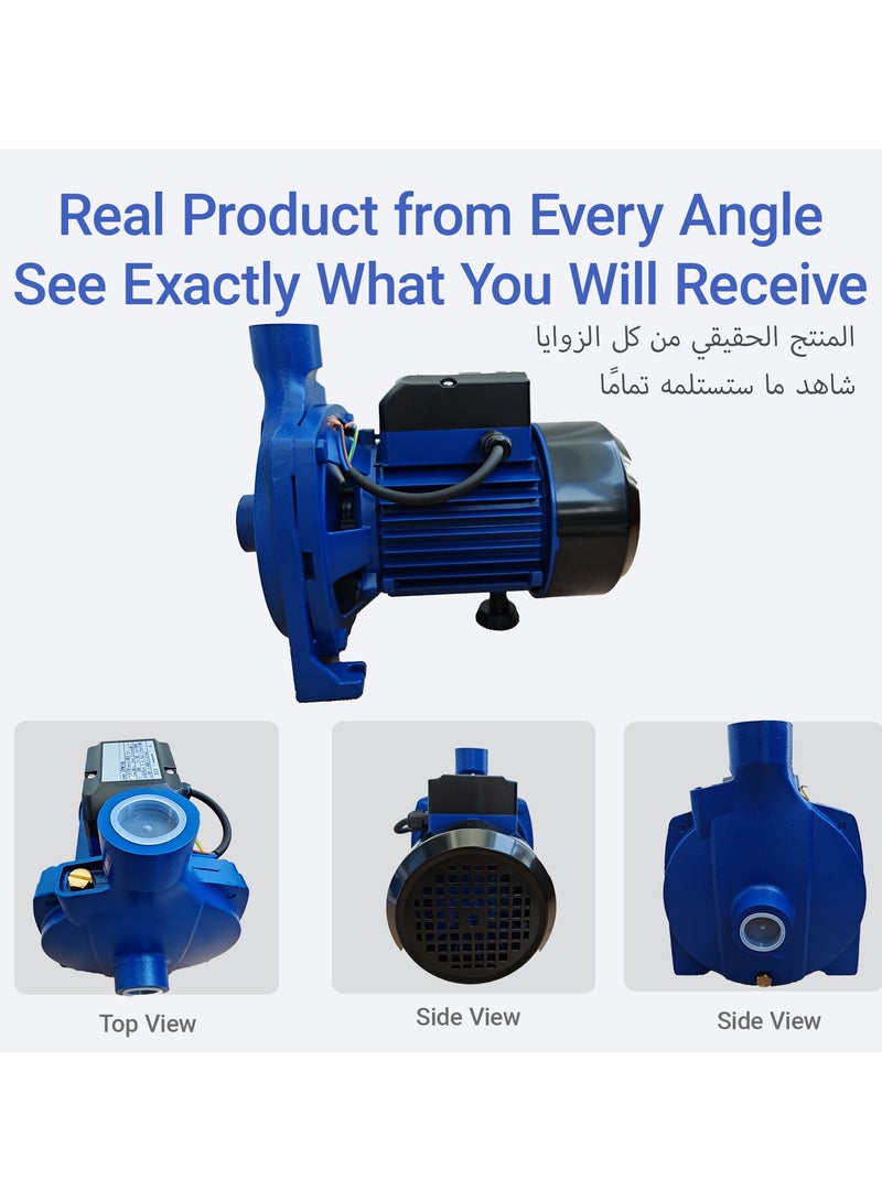 صن رايز مضخة مياه للحديقة 1 حصان، مضخة طرد مركزي 750 واط مع مدخل 1 بوصة، دافع نحاسي، مناسبة لنقل المياه النظيفة وزيادة ضغط المياه في المنزل - Image 3