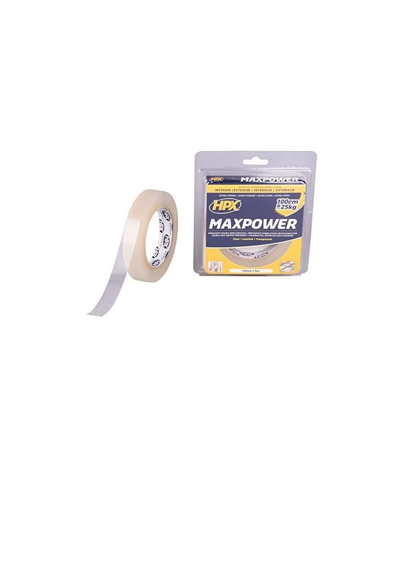HPX Extra Strong Double Side Tape Transparent  19mm x 5m  - Image 3