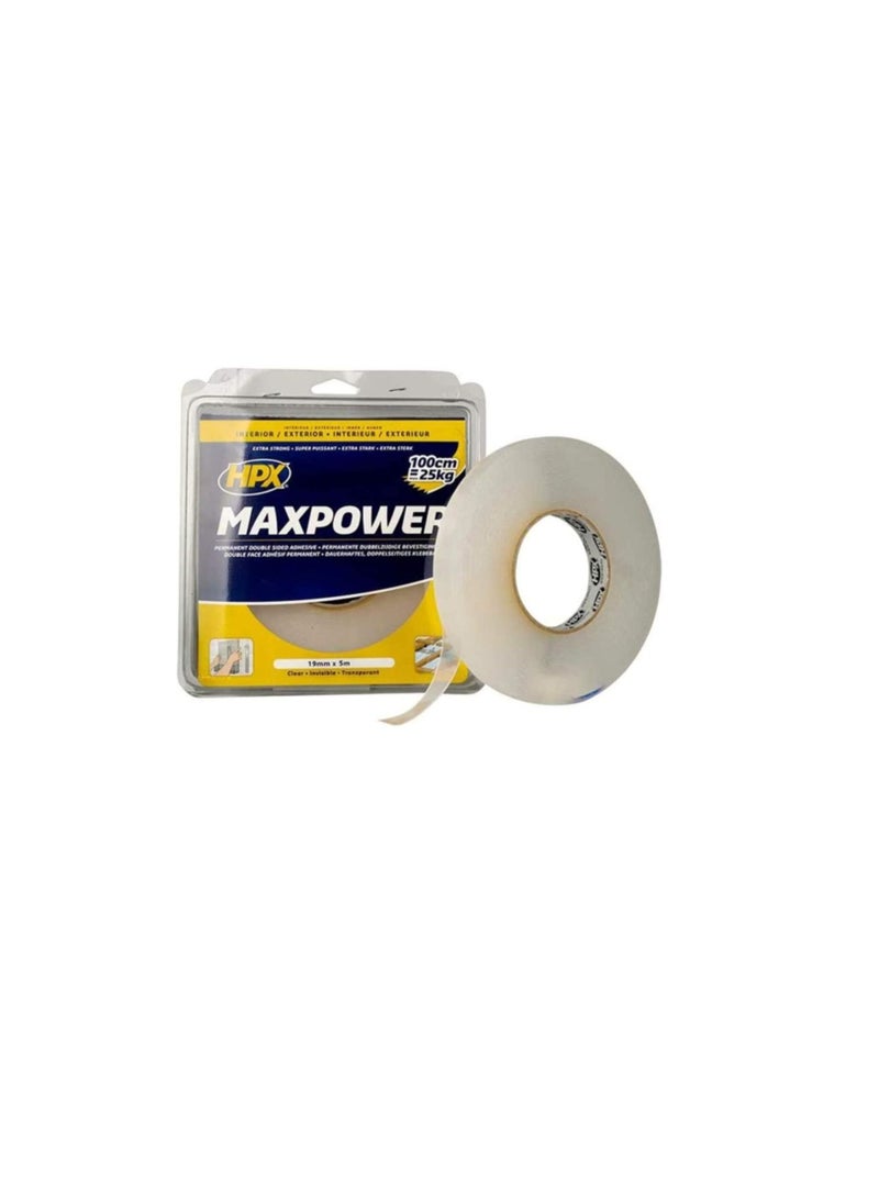 HPX Extra Strong Double Side Tape Transparent  19mm x 5m  - Image 1