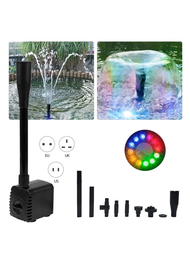 NIBEMINENT Submersible Water Pump with 12 LED Light for Aquarium Black - Image 4
