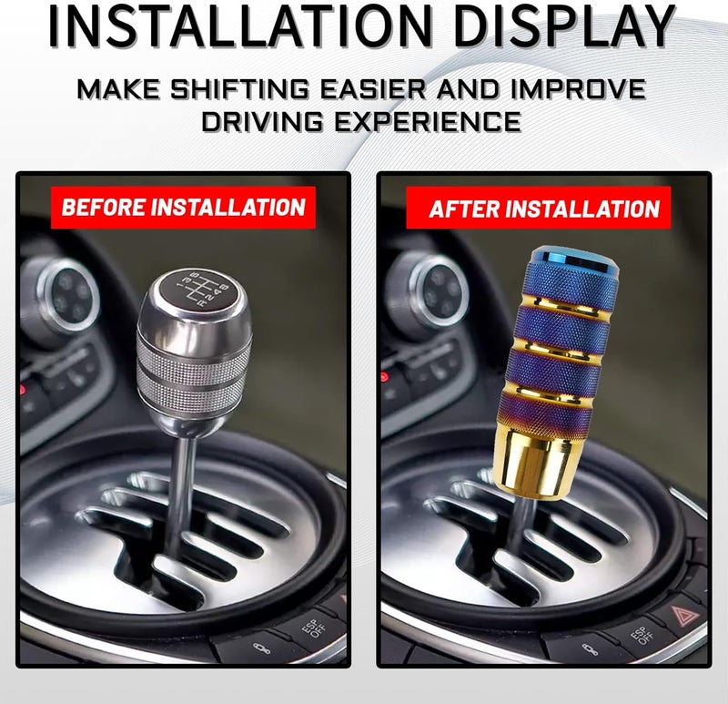Hirificing Weighted Aluminum Gear Shift Knob - 3.78" Universal Manual Shift Knob with Adapters - Image 3