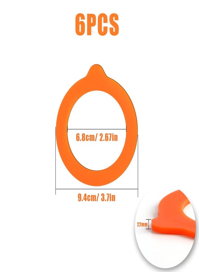 KINBOM 6pcs Replacement Silicone Gaskets Rubber Seal Jars Sealing Ring Replacement Jar Seals for Storage Jars (Outer Diameter 9.5cm, Inner Diameter 6.8cm) - Image 2
